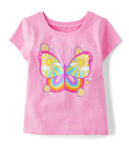 Camiseta Rosa con Mariposa