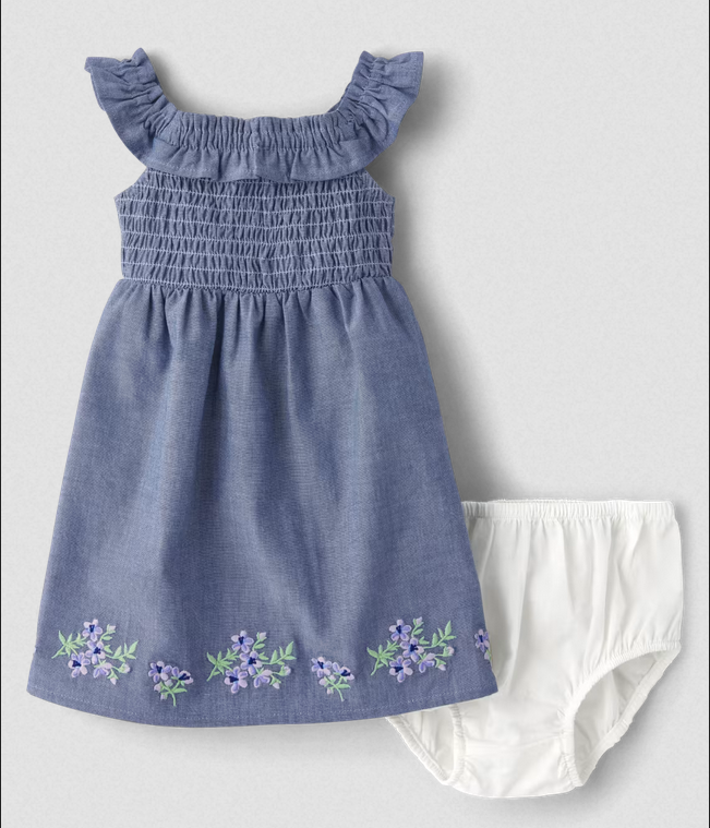 Vestido Azul Floral para Bebe